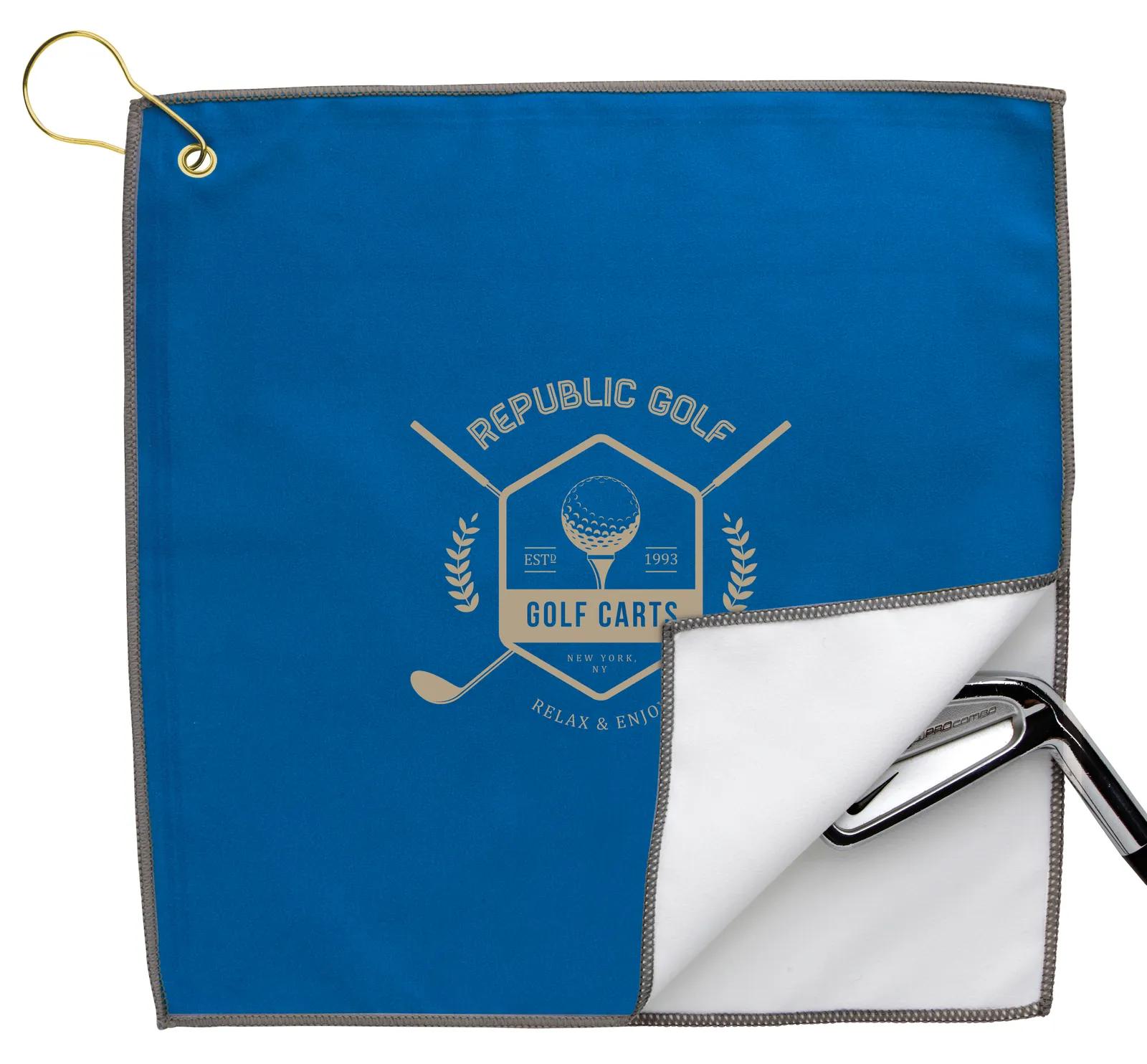 RPET Double Layer Golf Towel with Hook Brass - 11.875 in - product view 15