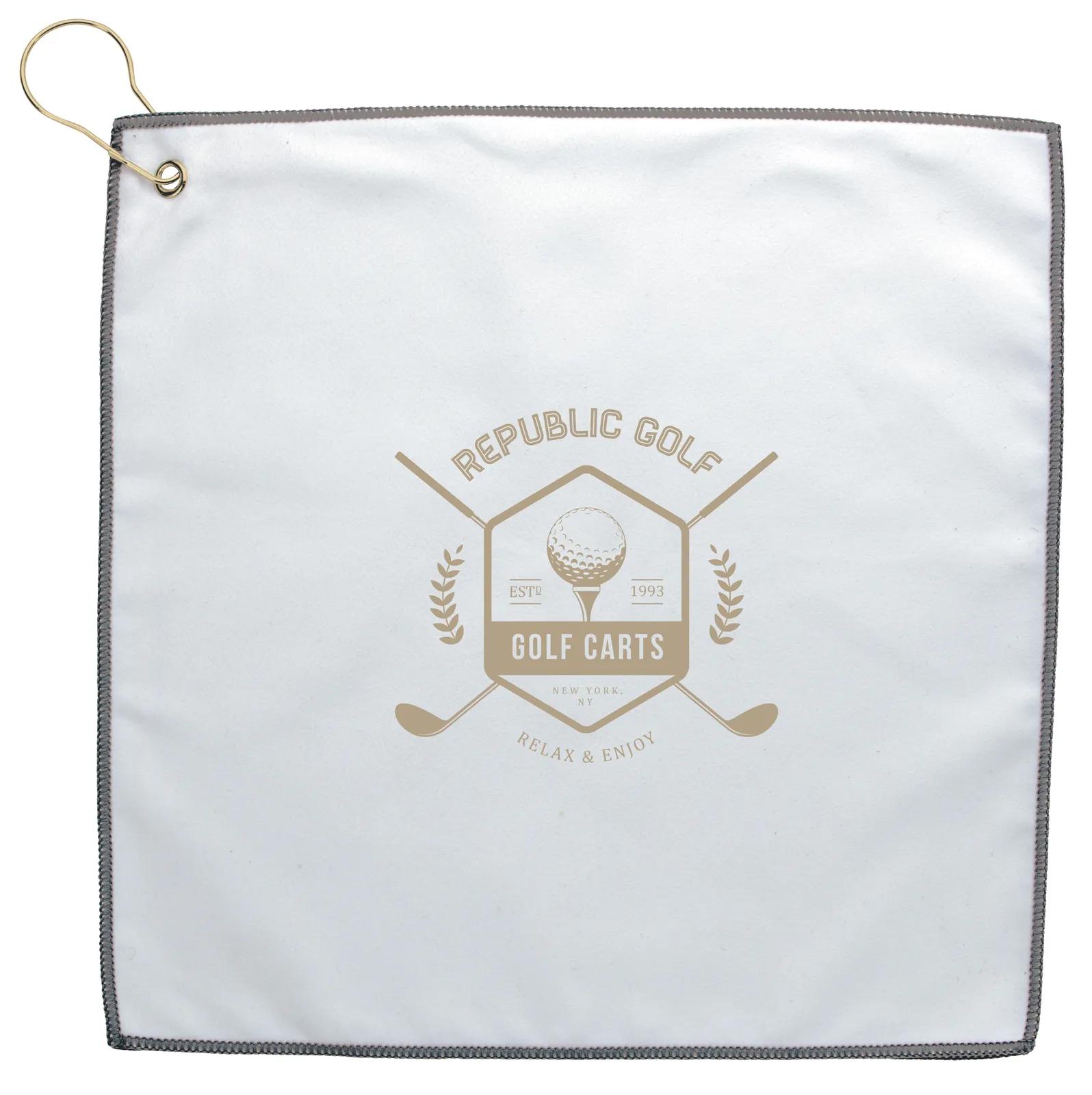 RPET Double Layer Golf Towel with Hook Brass - 11.875 in - product view 16