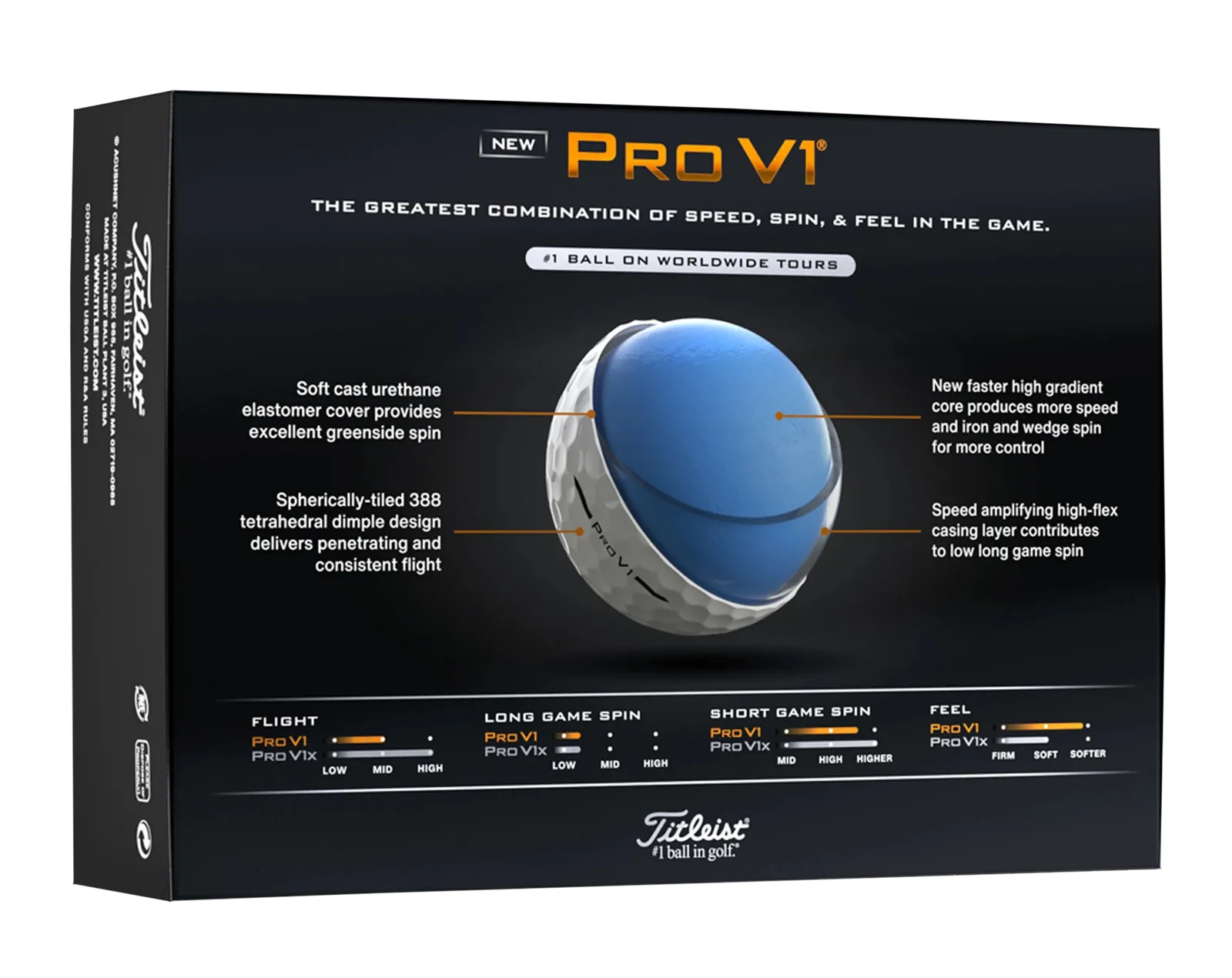 Golf Balls High Gradient Core Urethane Cover (6 Pack) - product view 6