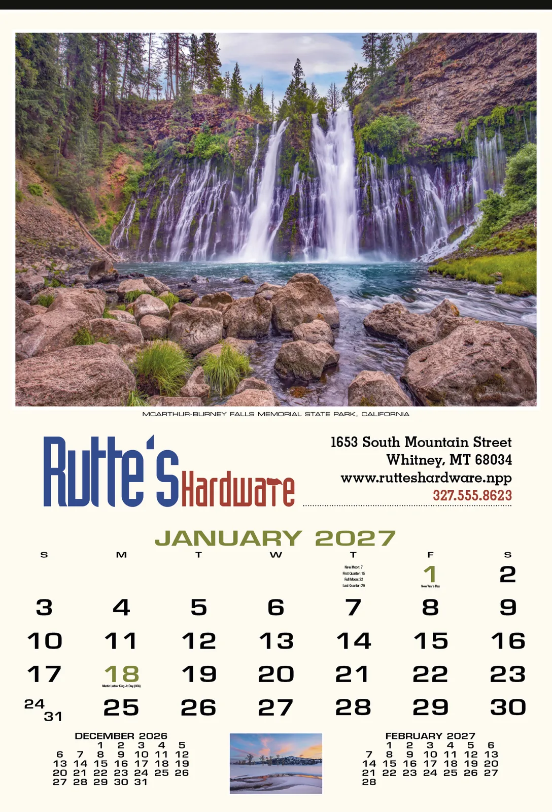 Scenic America Wall Calendar FSC Paper UV Coated - 24 x 16.5 in - product view 2