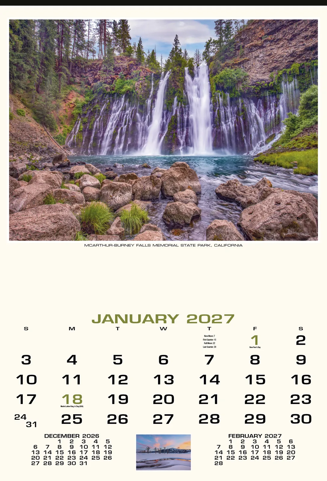Scenic America Wall Calendar FSC Paper UV Coated - 24 x 16.5 in - product view 3
