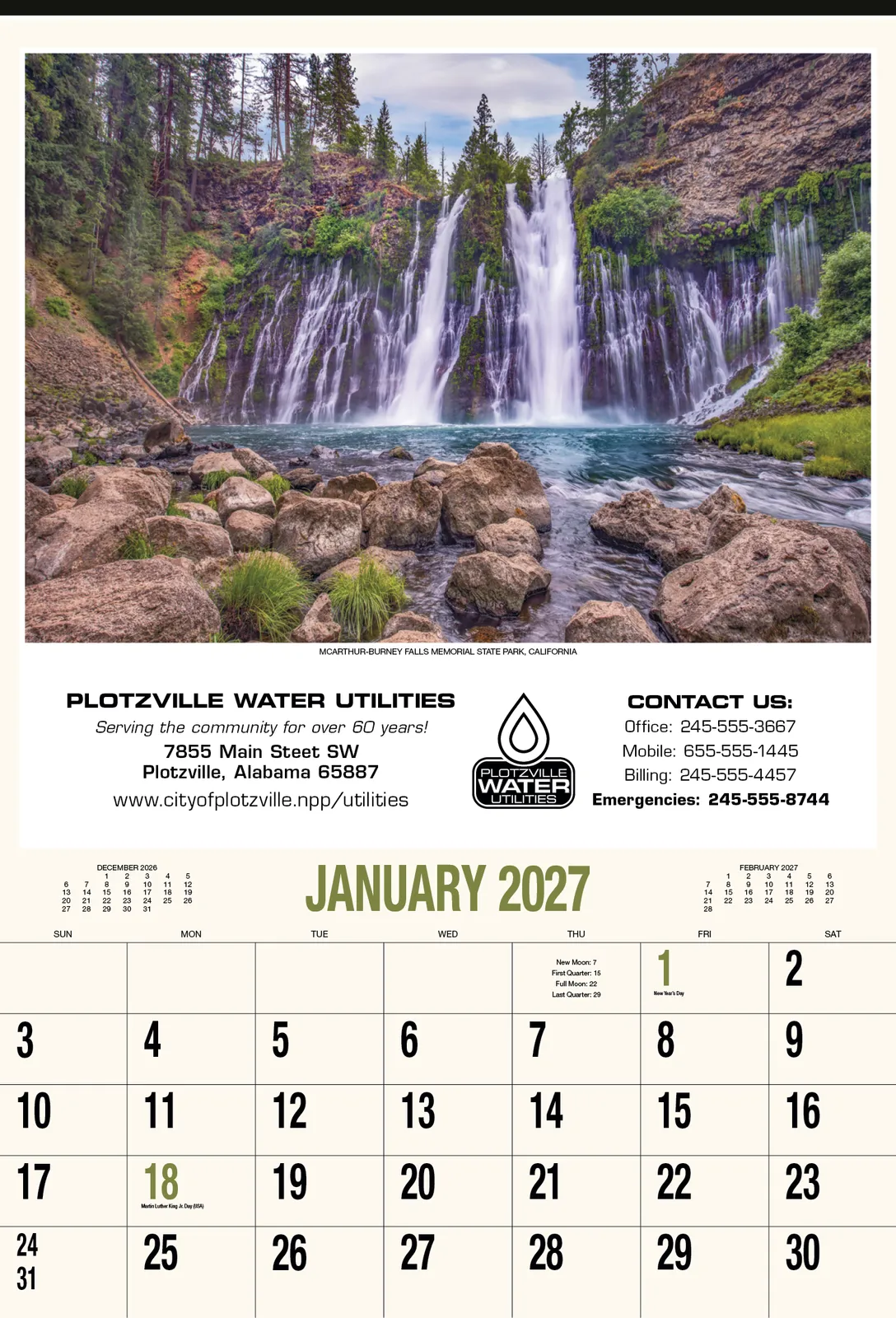 Scenic America Executive Wall Calendar White Ad Space - 24 x 16.5 in - product view 2