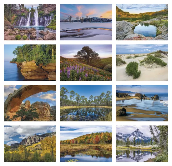 Scenic America Executive Wall Calendar White Ad Space - 24 x 16.5 in