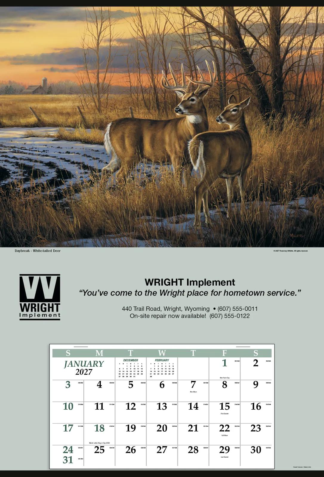Jumbo Hanger Wall Calendar Billboard Style - 39 x 27 in - product view 8