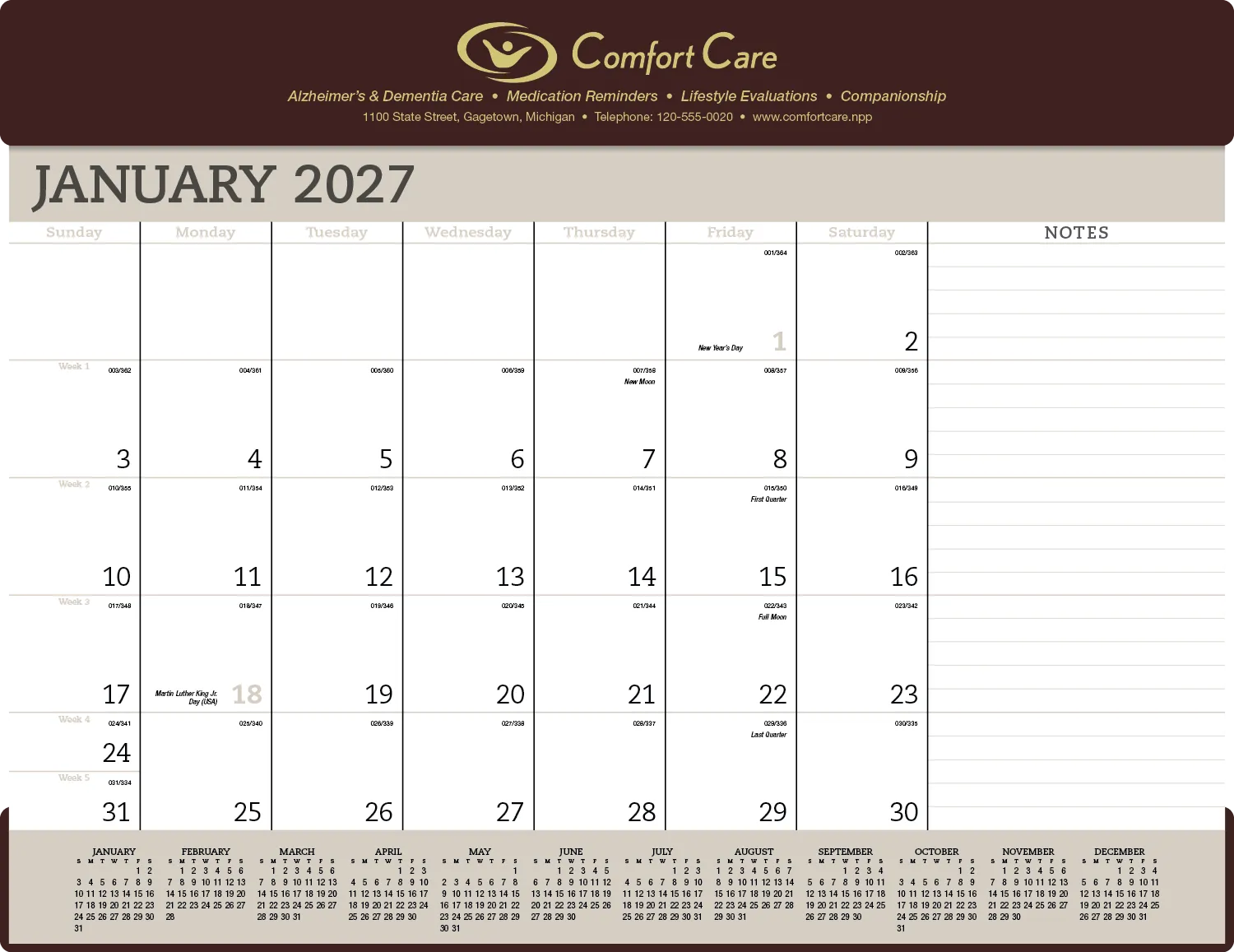 Vinyl Header Desk Pad Calendar Julian Dates - 17 x 23 in - product view 3