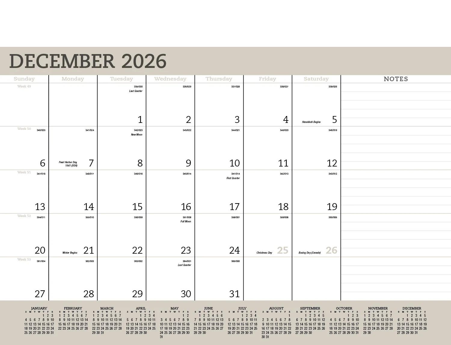 Vinyl Header Desk Pad Calendar Julian Dates - 17 x 23 in - product view 4