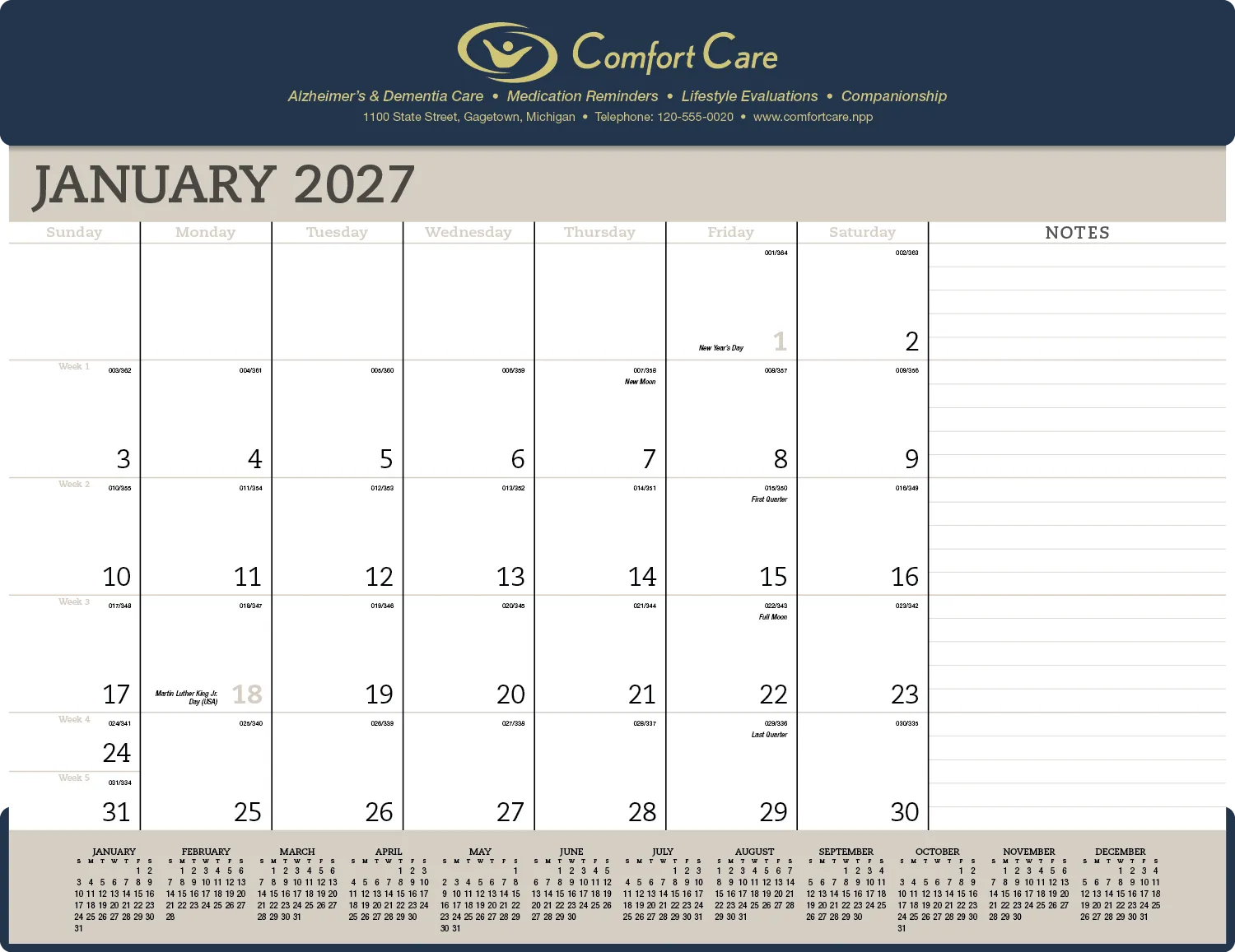 Vinyl Header Desk Pad Calendar Julian Dates - 17 x 23 in - product view 5